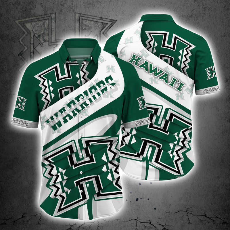 Hawaii Rainbow Warriors Ncaa Hawaiian Shirt Tropical Aloha Button Up