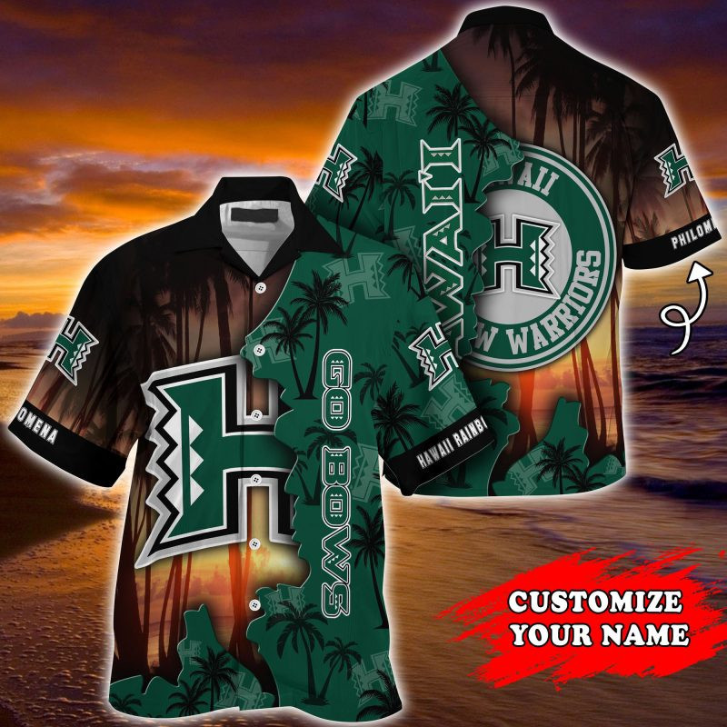 Hawaii Rainbow Warriors Ncaa Personalized Summer Hawaiian Shirt Tropical Aloha Button Up