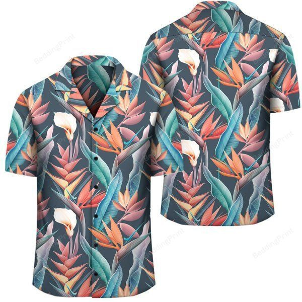Hawaii Seamless Tropical Flower Hawaiian Summer Hawaiian Shirt Tropical Aloha Button Up