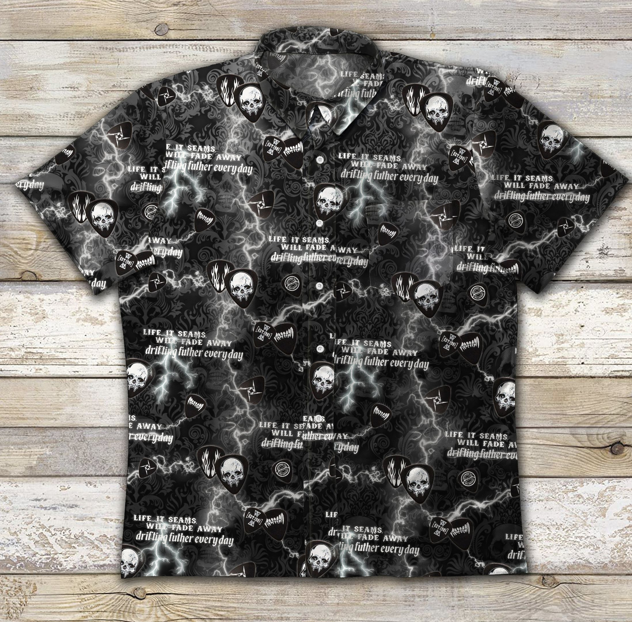 Hawaii Shirt Metallica Ad Vintage Hawaiian Shirt Tropical Aloha Button Up