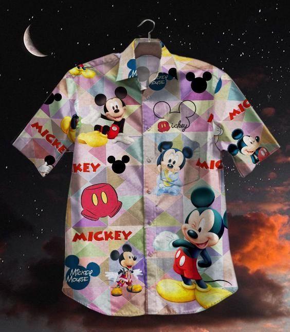Hawaii Shirt Mickey Bl Vintage Hawaiian Shirt Tropical Aloha Button Up