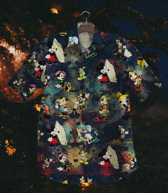 Hawaii Shirt Mickey Nv Vintage Hawaiian Shirt Tropical Aloha Button Up