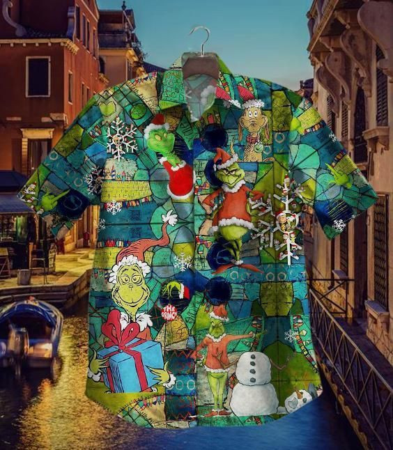 Hawaii Shirt The Grinch Vintage Hawaiian Shirt Tropical Aloha Button Up