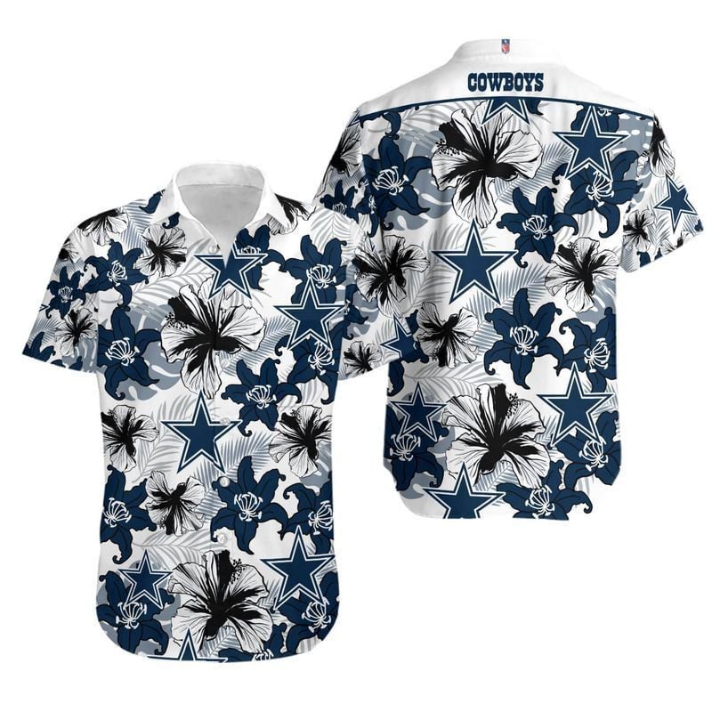 Hawaiian Button Dallas Cowboys Hawaiian Shirt Tropical Aloha Button Up