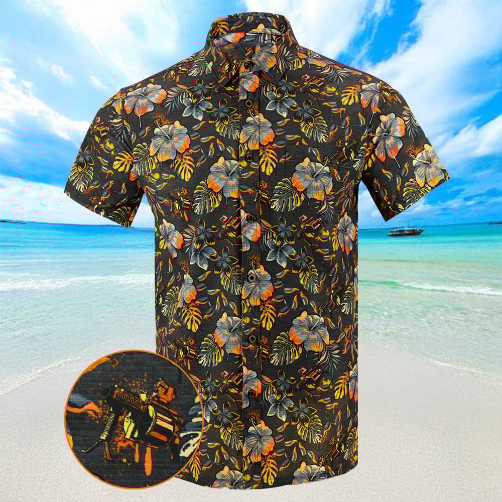 Hawaiian Drip Hawaiian Shirt Summer Short Sleeve Button Down Gifts For Son