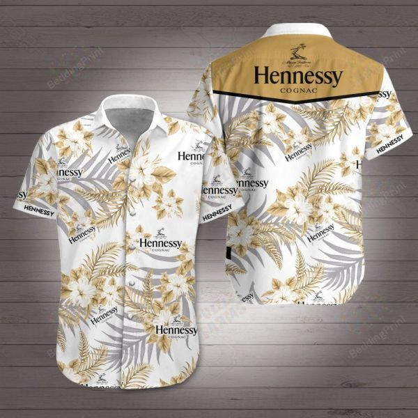 Hennessy Gognac Hawaiian Shirt Tropical Aloha Button Up