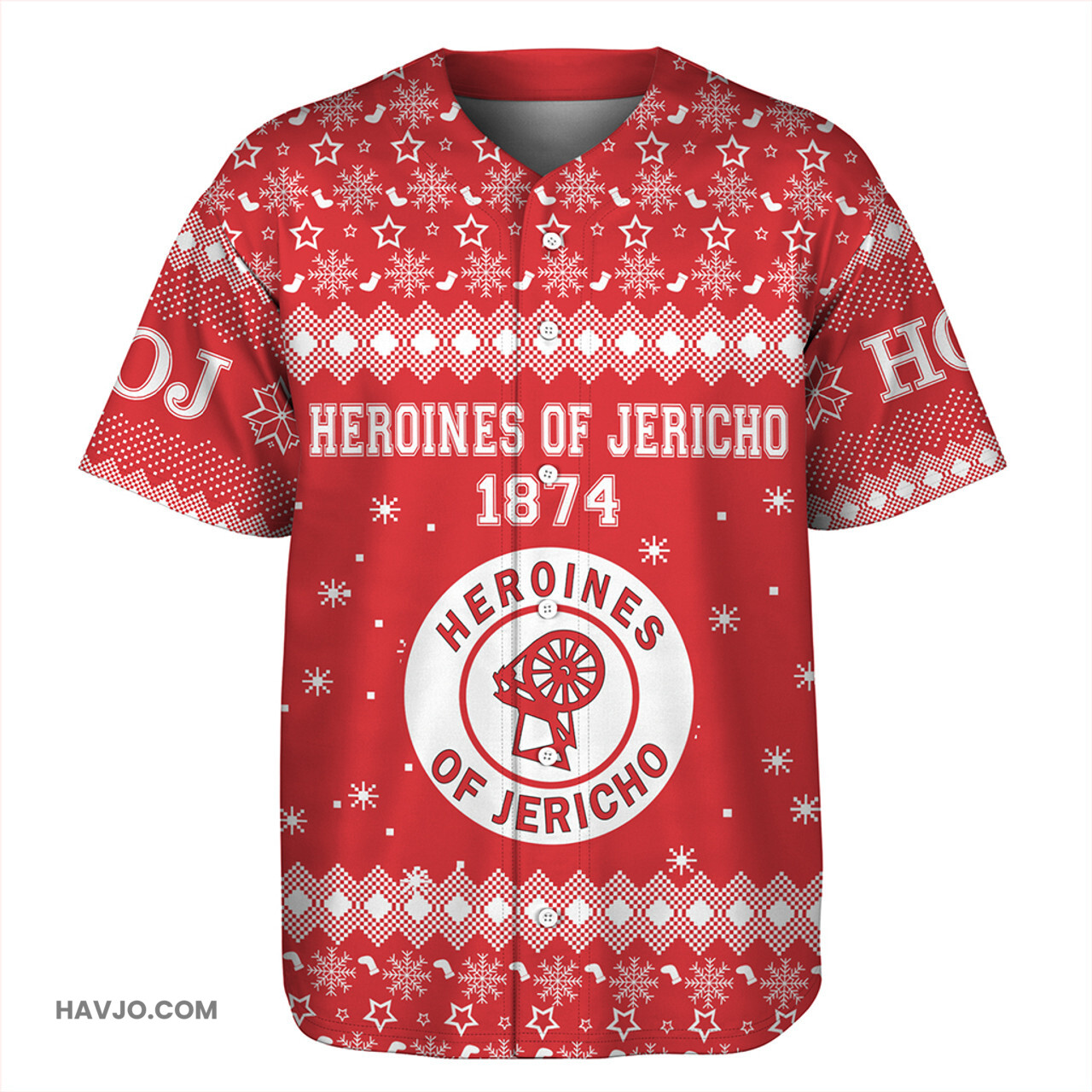 Heroines of Jericho Christmas Mascot Greek Life Baseball Jersey