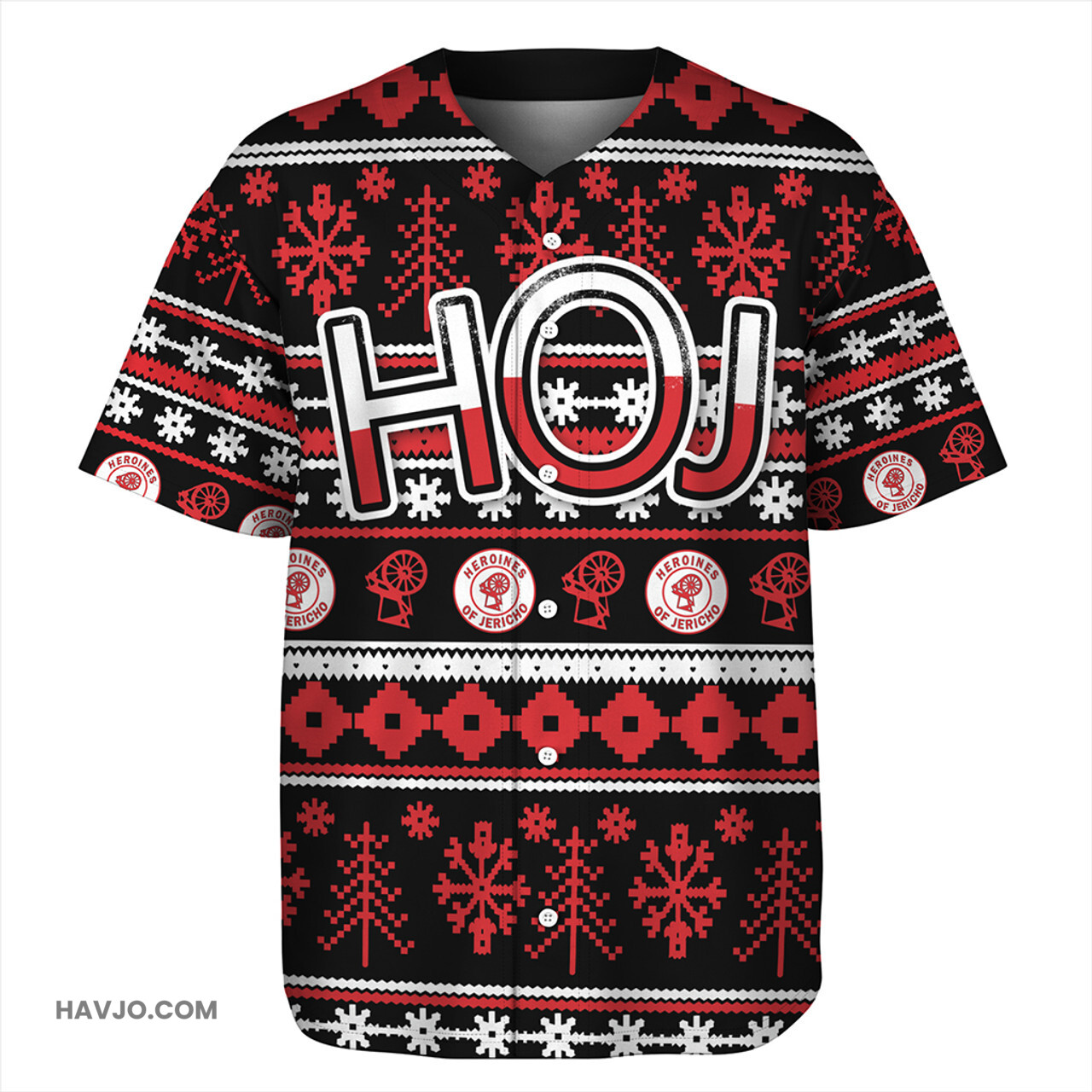 Heroines of Jericho Christmas Style Grunge Baseball Jersey