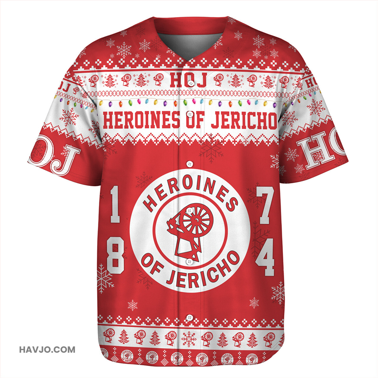 Heroines of Jericho Christmas Style Pattern Baseball Jersey