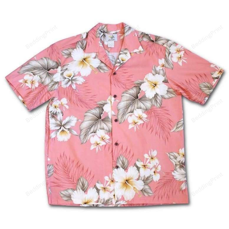 Hibiscus Joy Pink Hawaiian Shirt Tropical Aloha Button Up