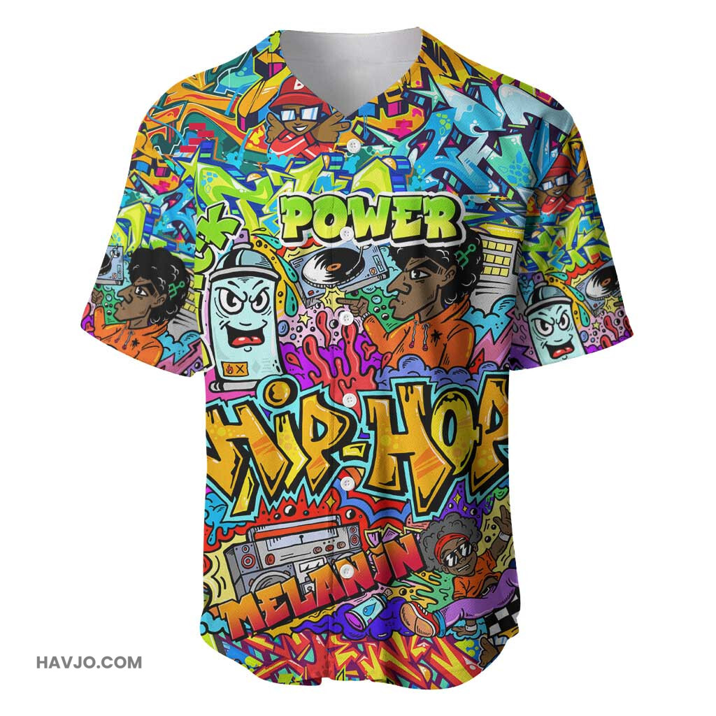Hip Hop Graffiti Art Black Power Baseball Jersey