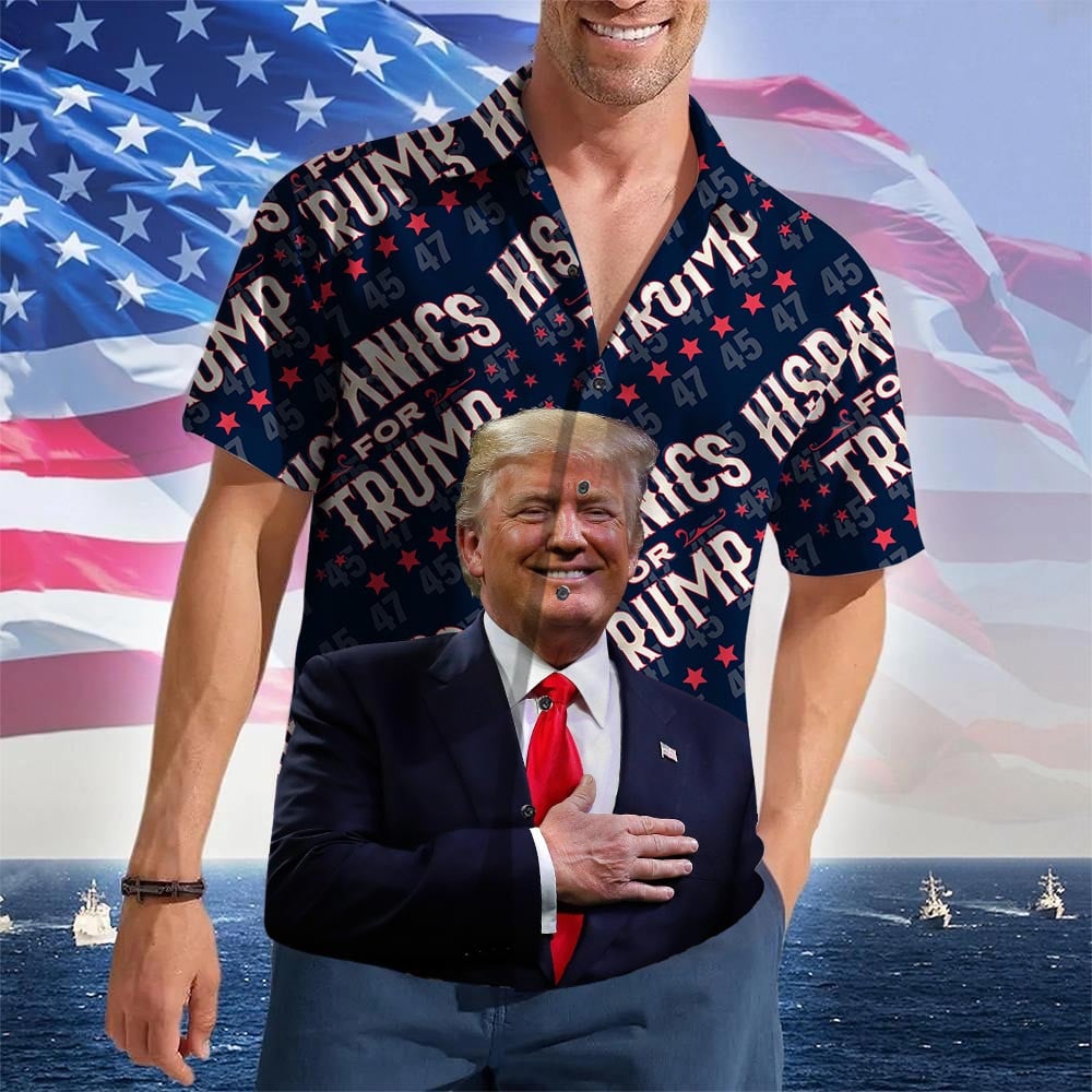 Hispanics For Trump 2024 Hawaiian Shirt MAGA Support Donald Trump Merch Gifts For Hispanics