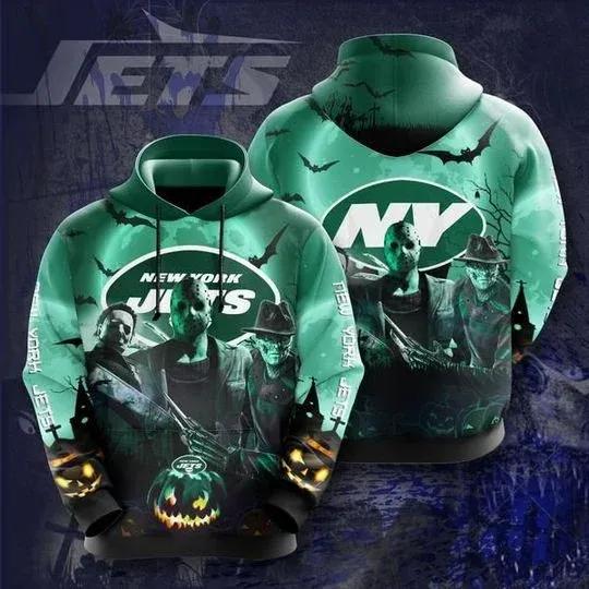 Horror Characters New York Jets NFL 3D All Over Print Hoodie