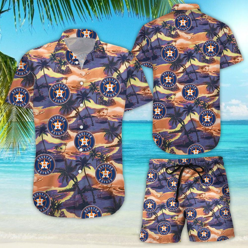Houston Astros Hawaiian Shirt Tropical Aloha Button Up