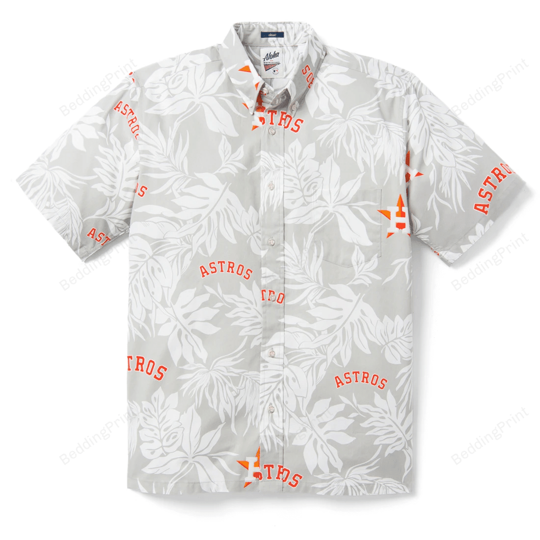 Houston Astros Logo Aloha Hawaiian Shirt Tropical Aloha Button Up