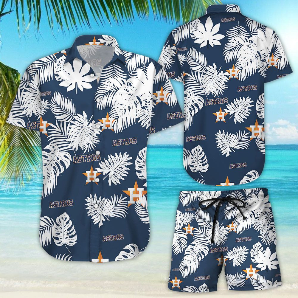 Houston Astros Tropical Flower Hawaiian Shirt Tropical Aloha Button Up