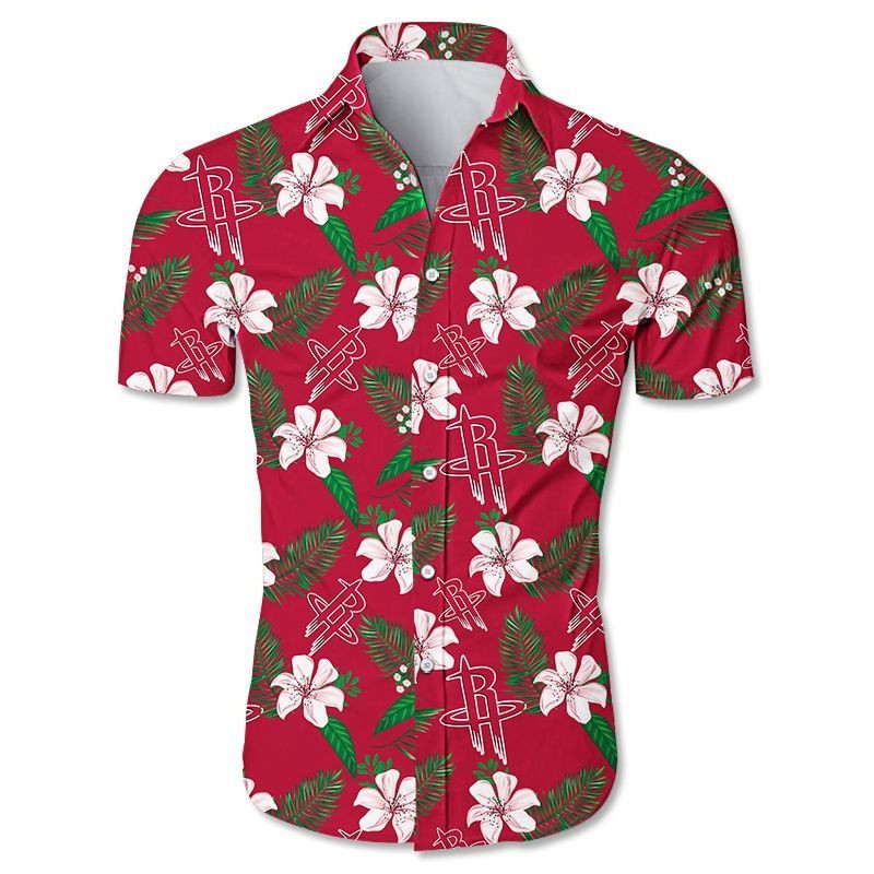 Houston Rockets Hawaiian Shirt Tropical Aloha Button Up
