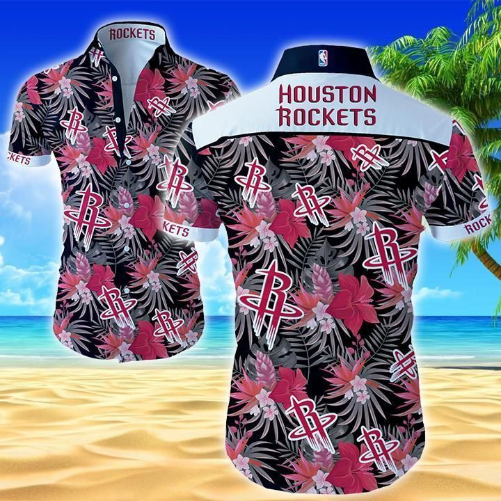 Houston Rockets Hawaiian Shirt Tropical Aloha Button Up