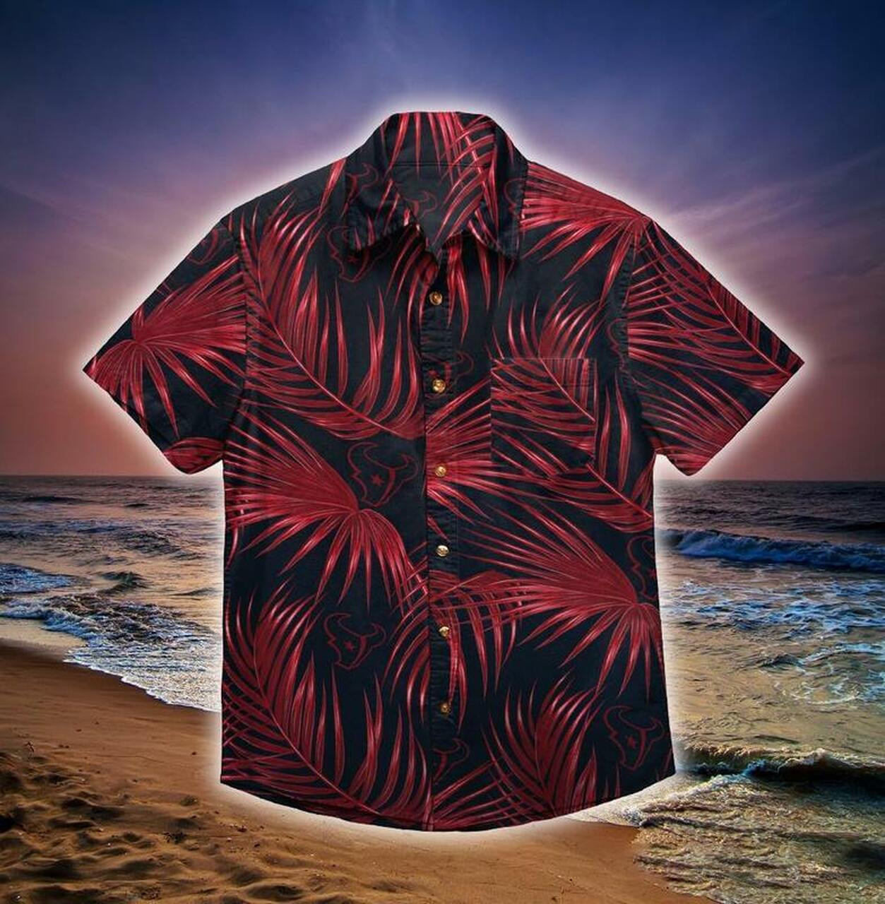 Houston Texans Fashion Island Tourism Hawaiian Shirt Tropical Aloha Button Up