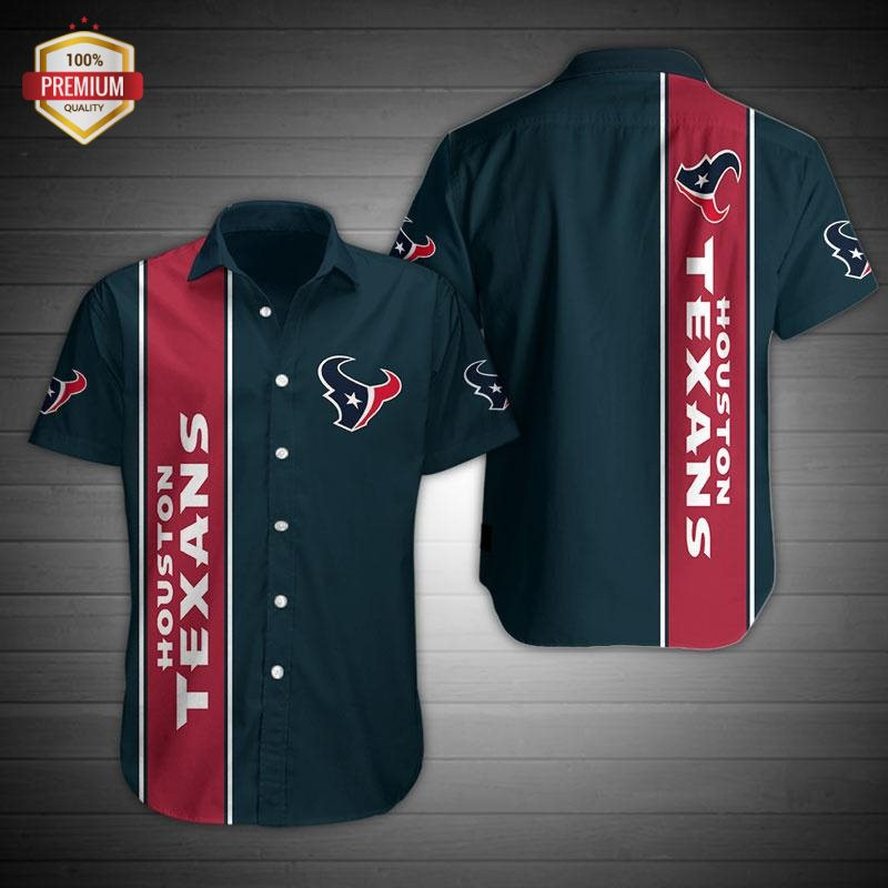 Houston Texans Football Up Hawaiian Shirt Tropical Aloha Button Up