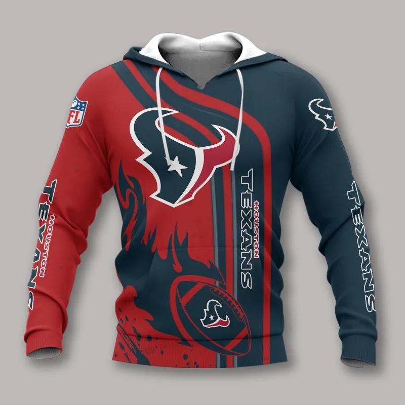 Houston Texans Logo NFL 3D All Over Print Hoodie