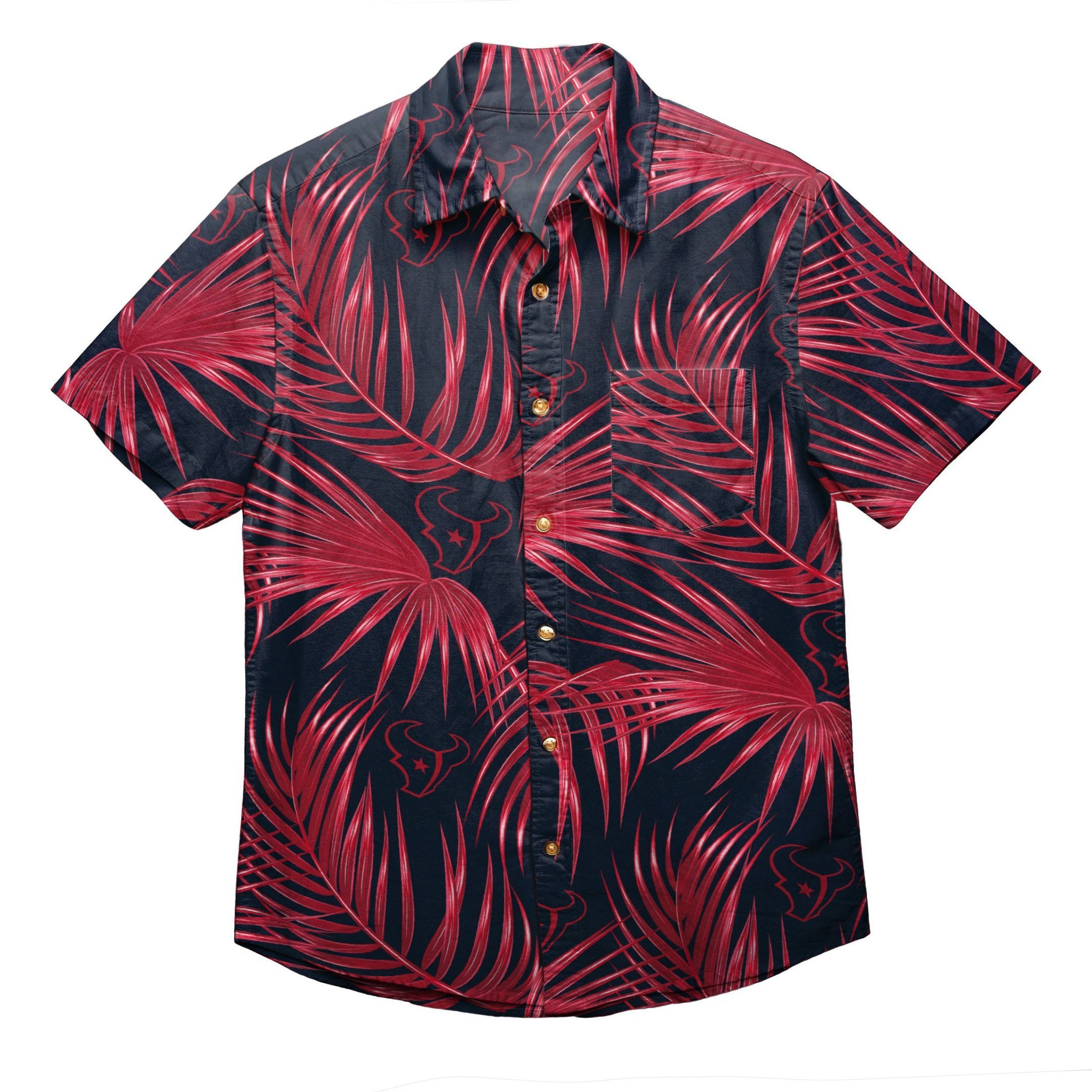 Houston Texans Nfl Mens Hawaiian Shirt Tropical Aloha Button Up
