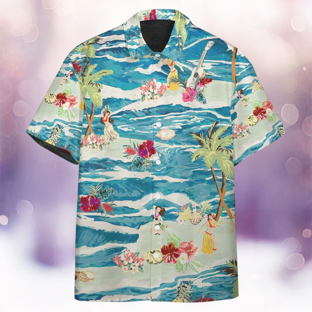 Hula Dancers Hawaiian Shirt Floral Tropical Aloha Shirt Gifts Gifts For Beach Lovers