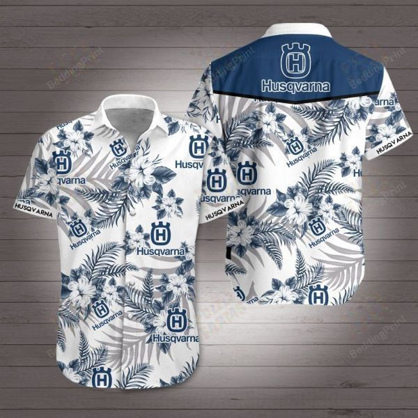 Husqvarna Hawaiian Shirt Tropical Aloha Button Up