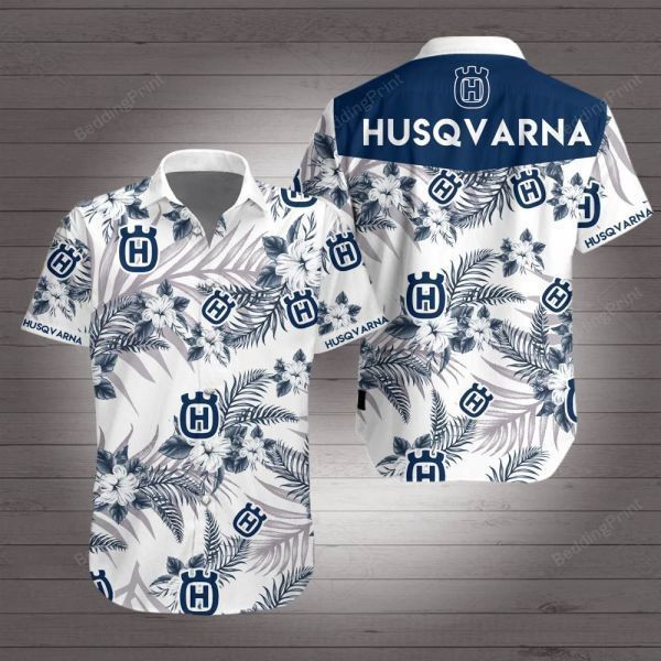 Husqvarna Hawaiian Shirt Tropical Aloha Button Up