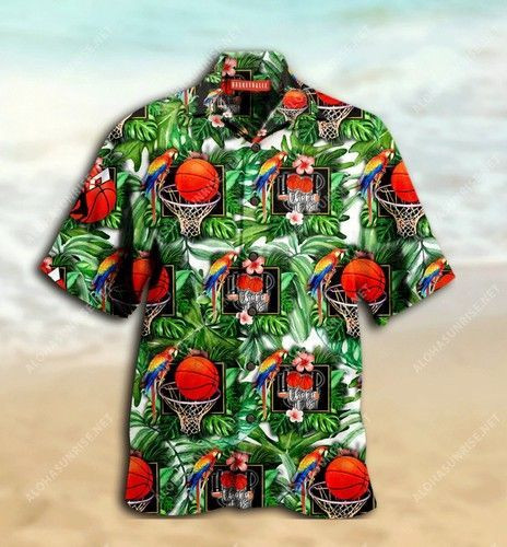 I Love Basketball Unisex Hawaiian Shirt Tropical Aloha Button Up