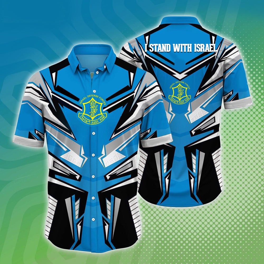 IDF Hawaiian Shirt Israel Defense Forces Shirt I Stand With Israel Clothing