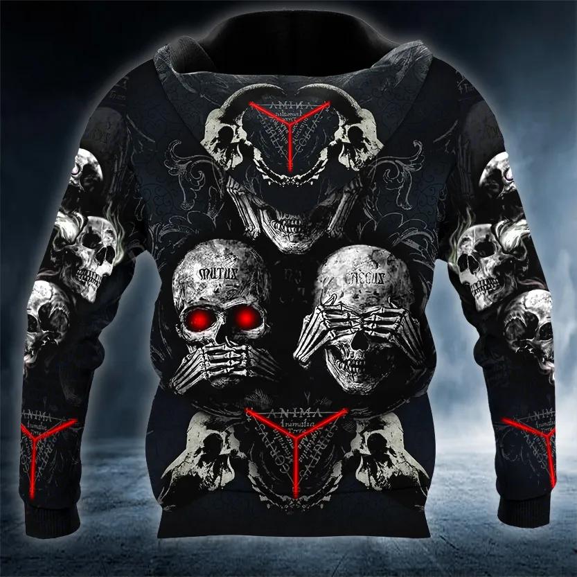 Alternative view of IDK IDC IDGAF Skull 3D All Over Print Hoodie