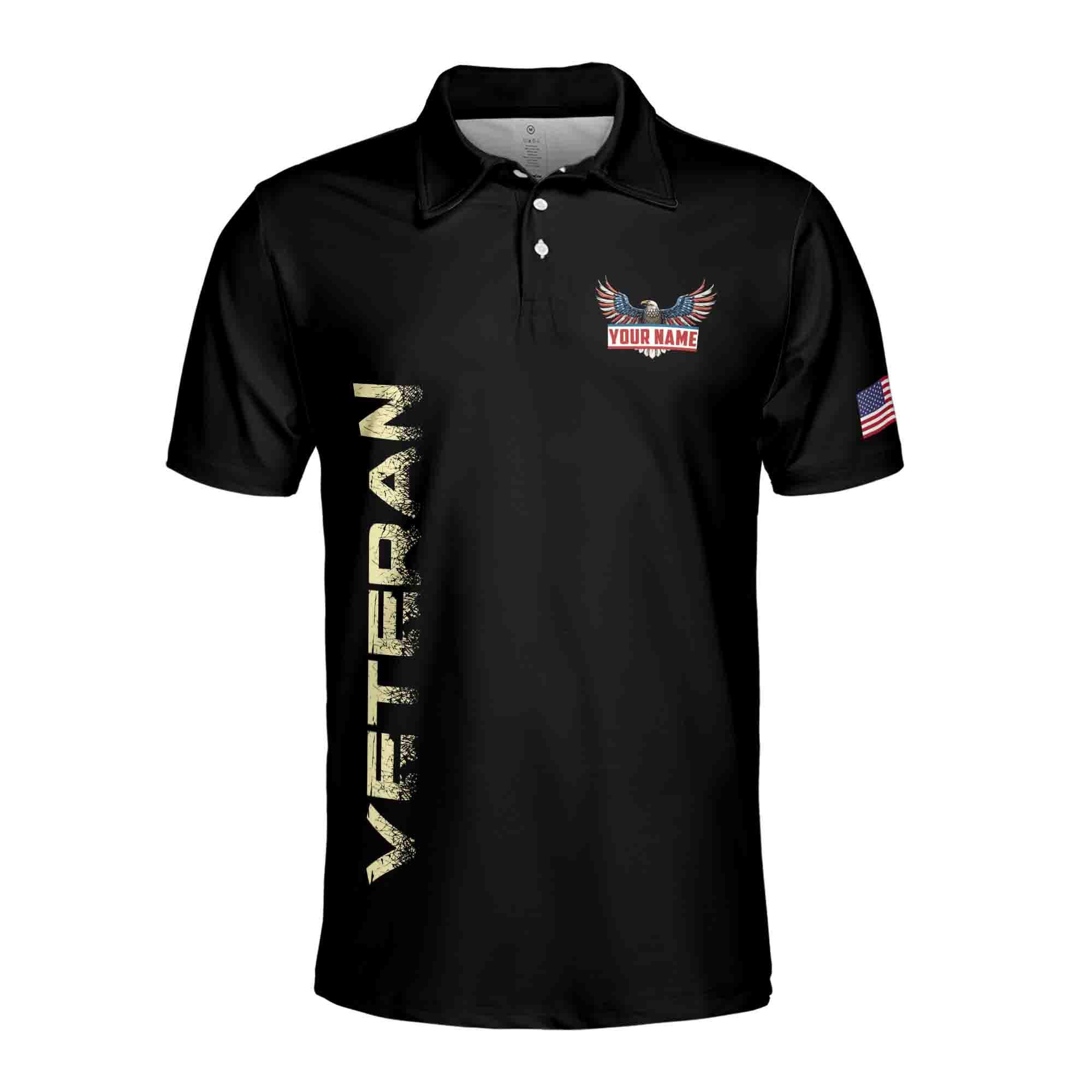 Alternative view of I'm a Grandpa A Veteran Proud Vet Grandfather Fathers Day Men's Polo Shirt