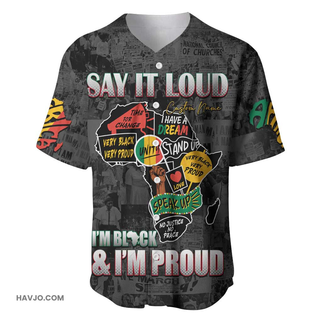 I'm Black and I'm Proud Personalized African Baseball Jersey