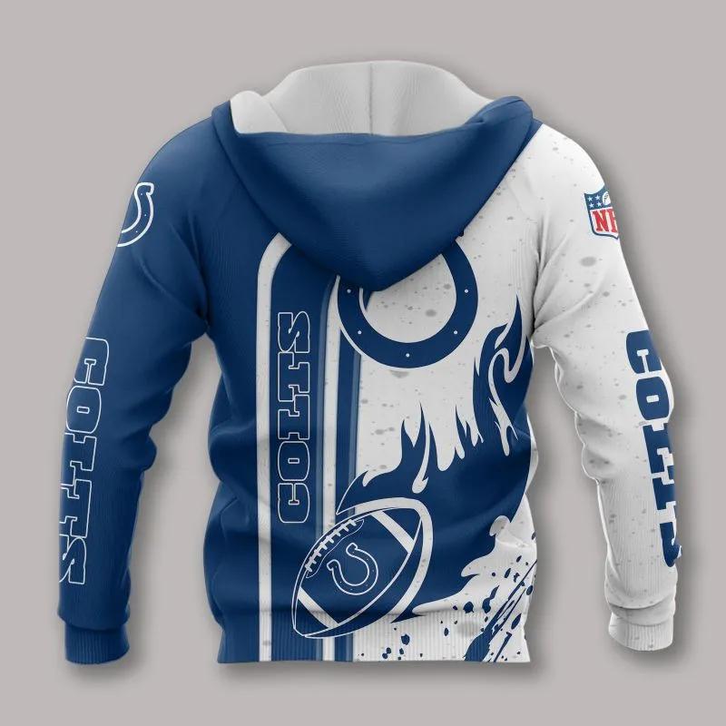 Alternative view of Indianapolis Colts All Fire BNFL 3D All Over Print Hoodie