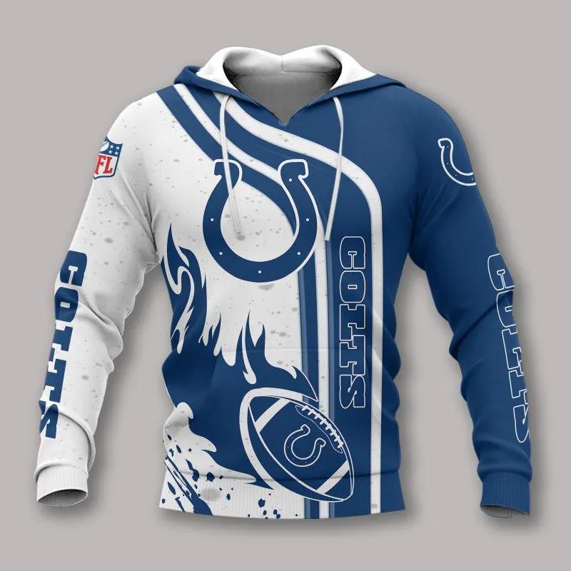 Indianapolis Colts All Fire BNFL 3D All Over Print Hoodie