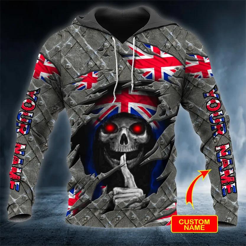 Inside United Kingdom Skull Custom 3D All Over Print Hoodie