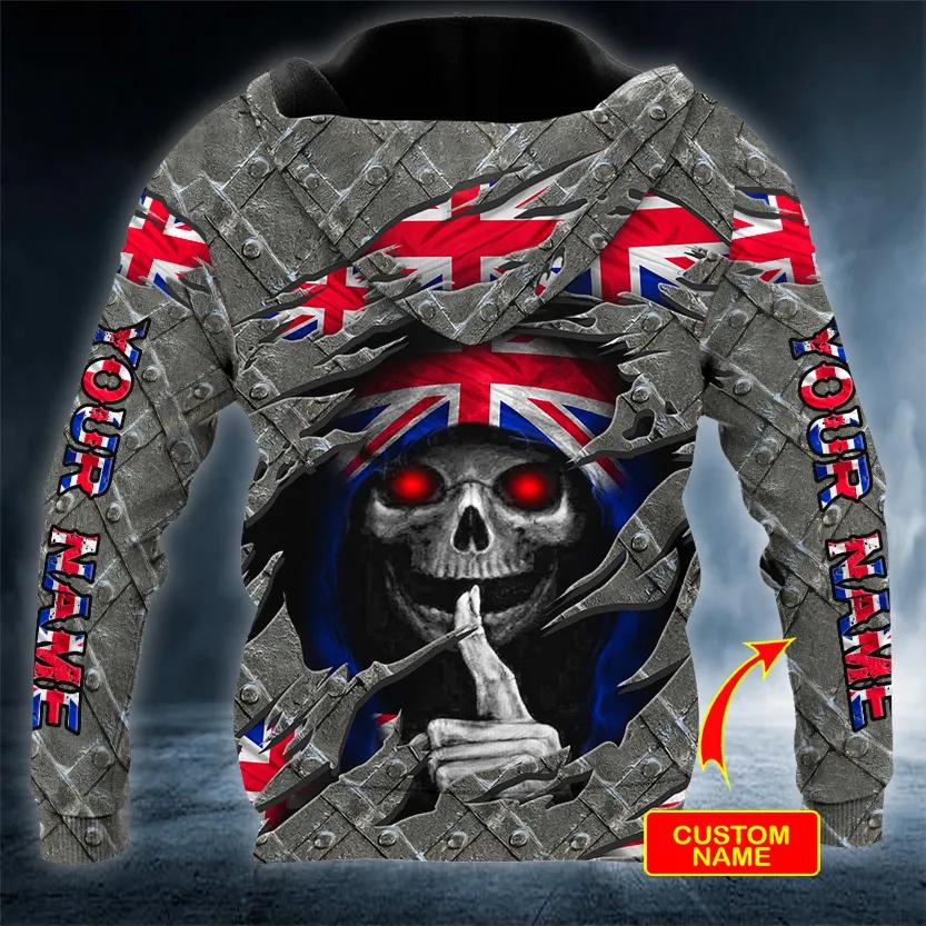 Alternative view of Inside United Kingdom Skull Custom 3D All Over Print Hoodie