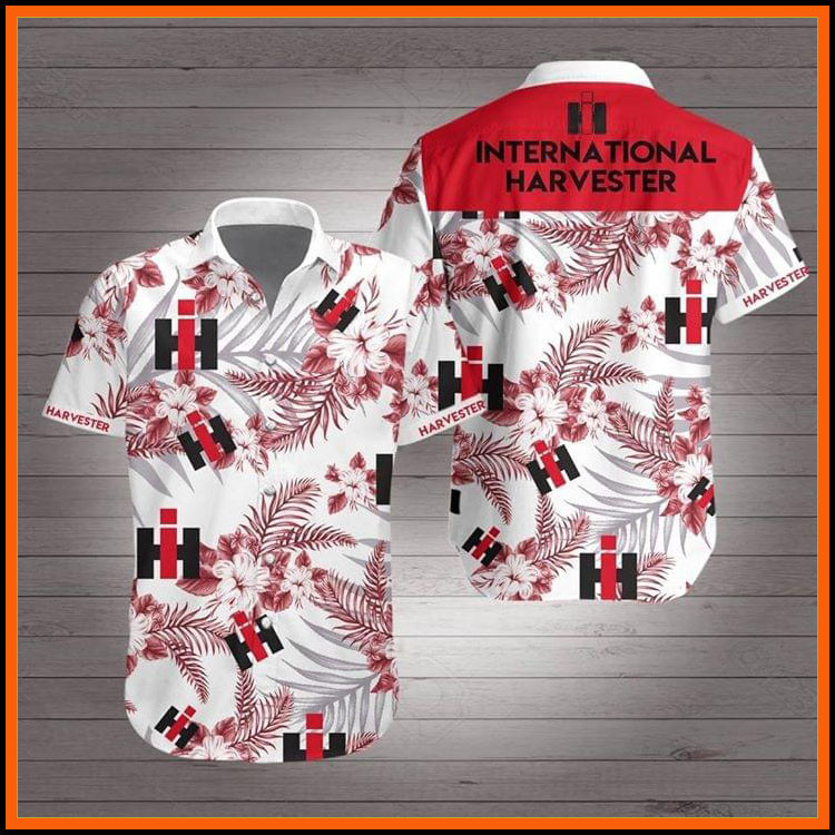 International Harvester Hawaiian Shirt Tropical Aloha Button Up