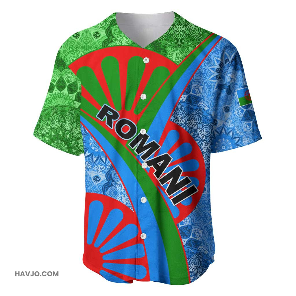 International Romani Day 2024 Gypsy Pattern Tribal Baseball Jersey