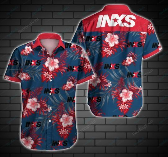 Inxs Hawaiian Shirt Tropical Aloha Button Up
