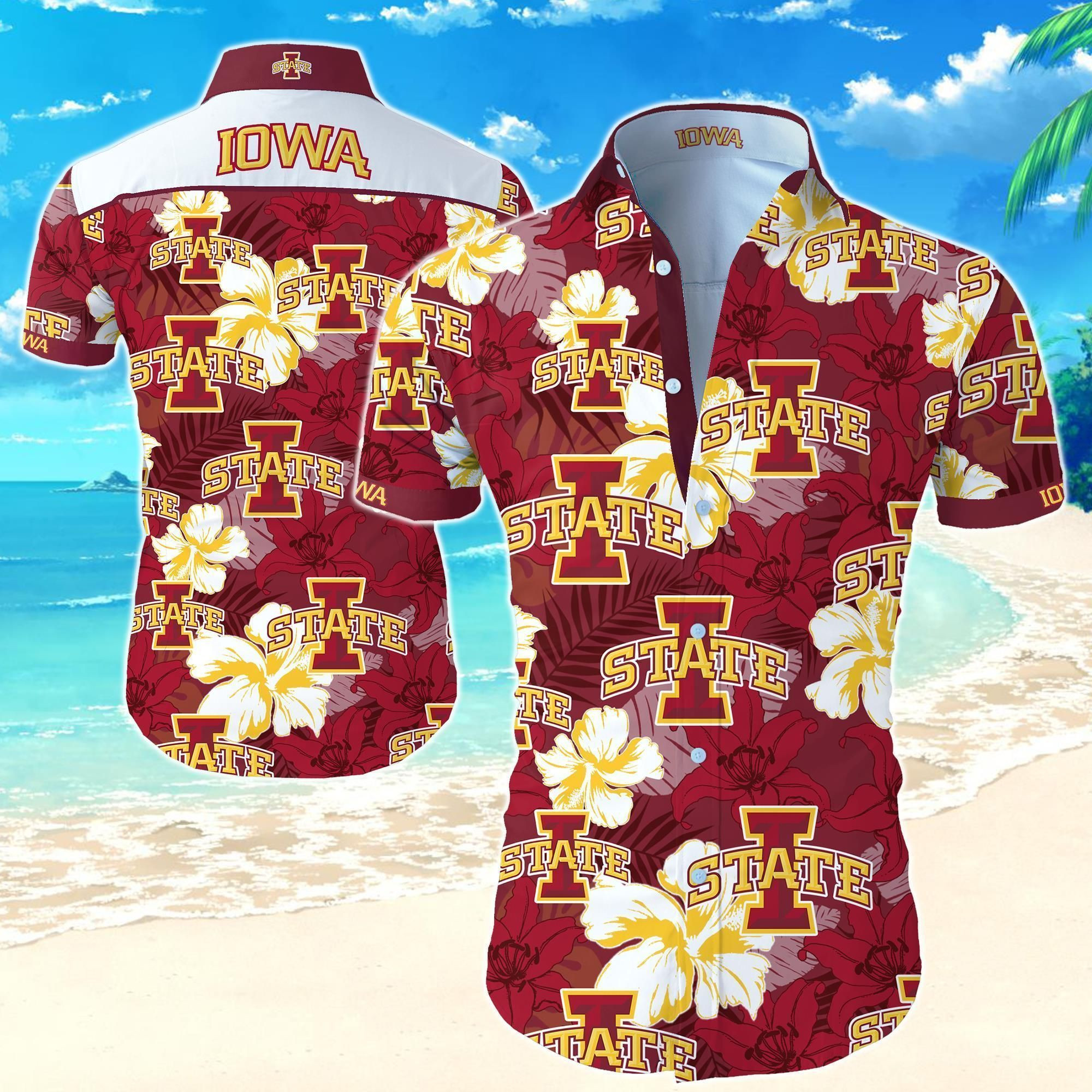 Iowa State Cyclones Hawaiian Shirt Tropical Aloha Button Up