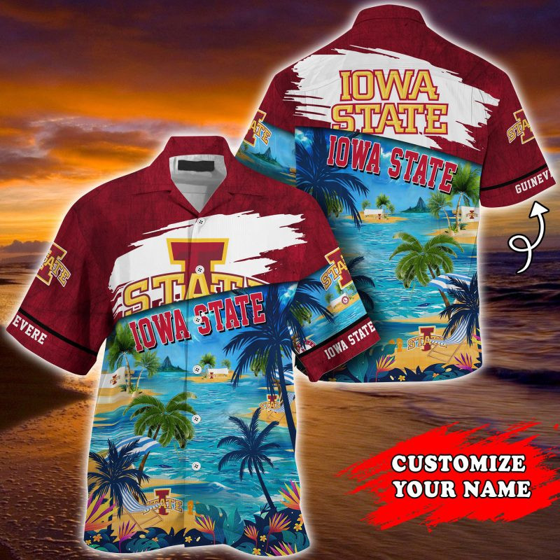 Iowa State Cyclones Ncaa Personalized Summer Hawaiian Shirt Tropical Aloha Button Up