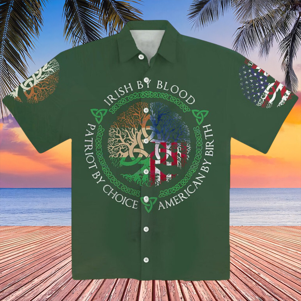 Irish By Blood Hawaiian Shirt Tree Of Life Aloha Shirt Gifts For Patriots
