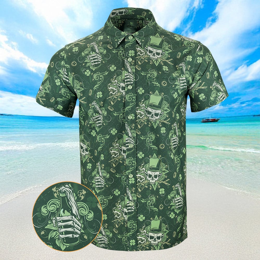 Irish Hand Grenade Hawaiian Shirt Button Up Summer Shirts Men Gifts For Dudes