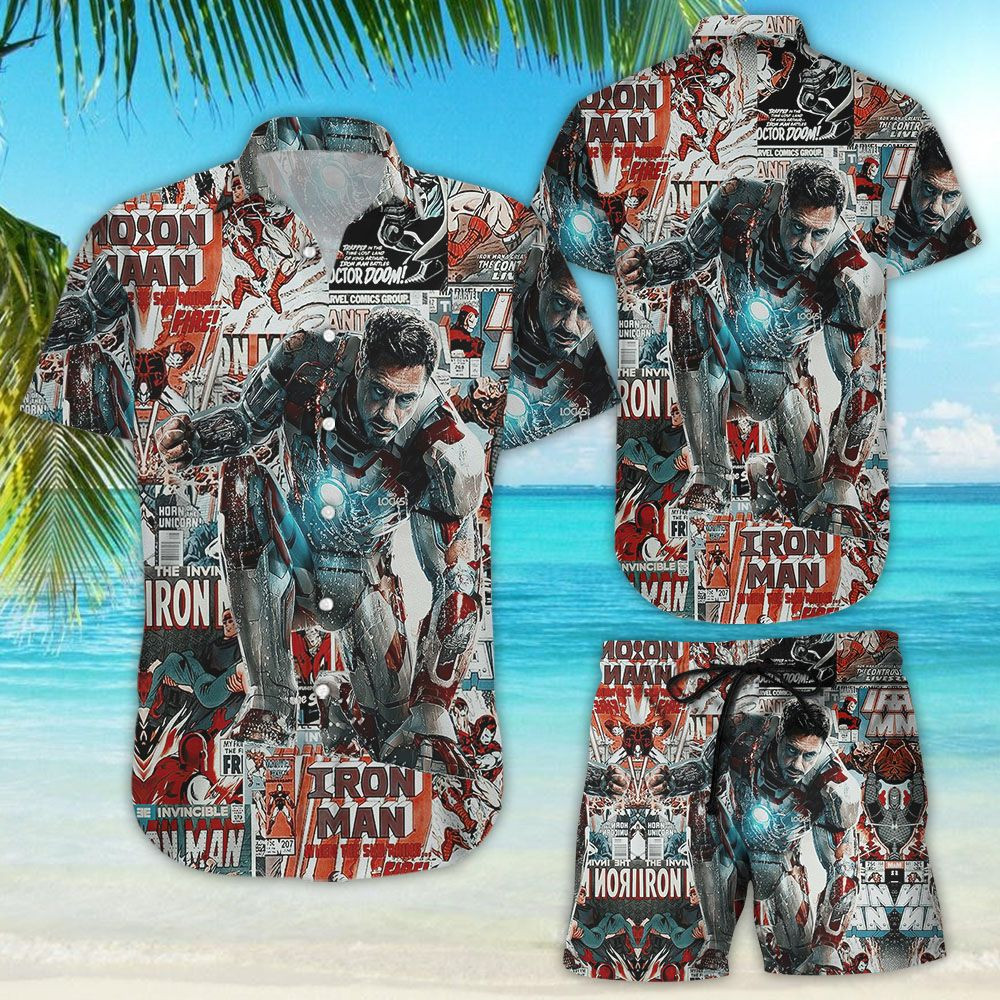 Iron Man Hawaiian Shirt Tropical Aloha Button Up