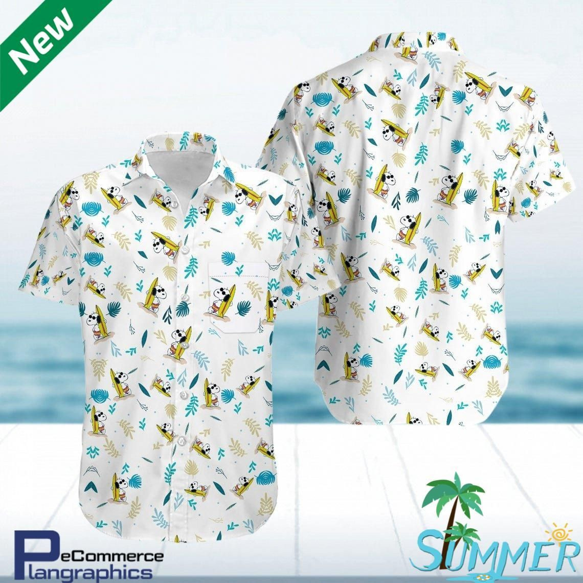 Island Snoopy Summer Aloha Shirt Hawaiian Shirt Tropical Aloha Button Up