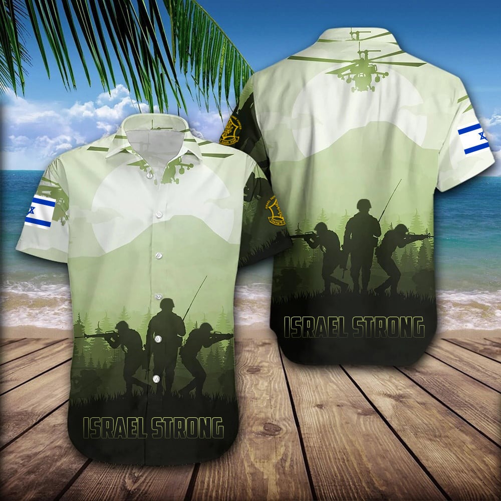 Israel Strong Hawaiian Shirt Israeli Army Shirt I Stand With You Israel Clothing