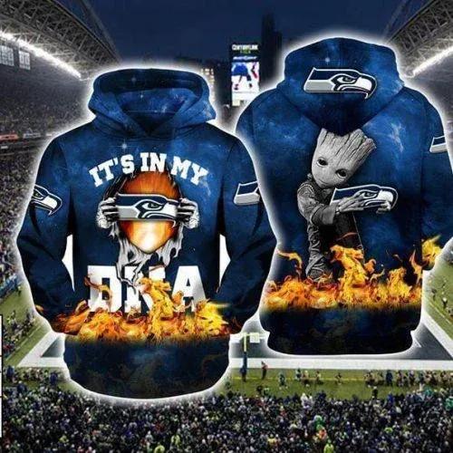 Its My Seattle Seahawks Dna Groot NFL 3D All Over Print Hoodie