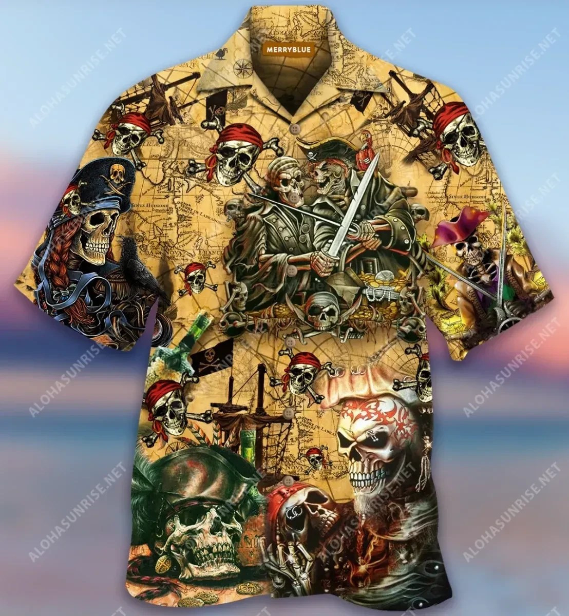 Its Pirate Life For You Skull Unisex Hawaiian Shirt Tropical Aloha Button Up